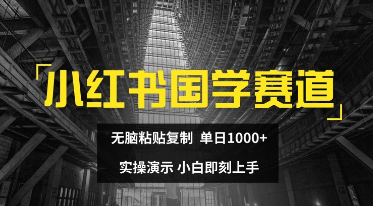 小红书国学赛道,无脑粘贴复制,单日1K,实操演示,小白即刻上手-AIGC资源中心