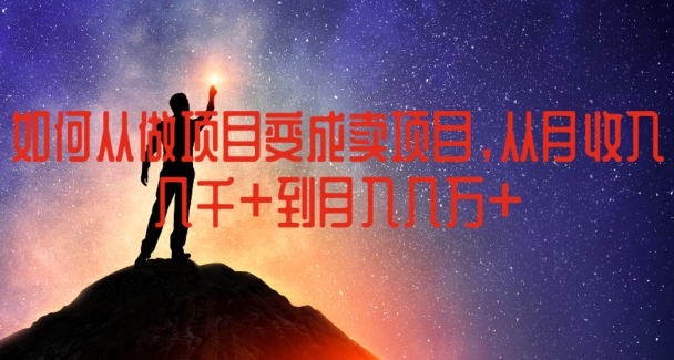 如何从做项目变成卖项目,从月收入几千到月入几万-AIGC资源中心