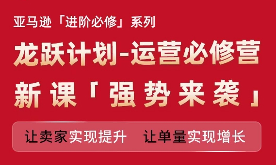 亚马逊进阶必修系列,龙跃计划-运营必修营新课,让卖家实现提升让单量实现增长-AIGC资源中心