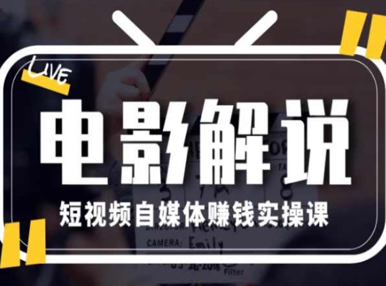 电影解说短视频自媒体赚钱实操课,教你做电影解说短视频,月赚1万-AIGC资源中心