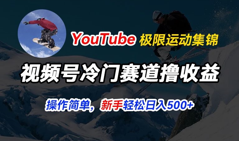 视频号冷门赛道撸收益,YouTube搬运极限运动集锦,暴力起号,操作简单流量高,轻松日入5张-AIGC资源中心
