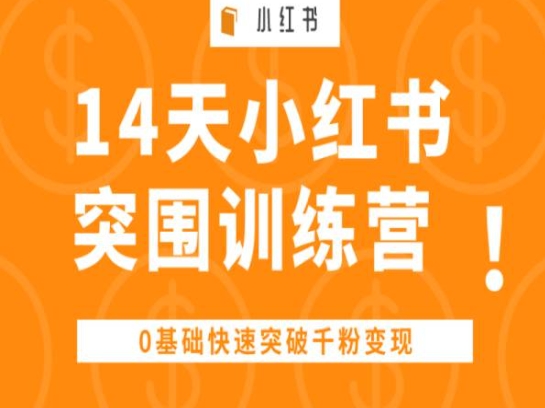 14天小红书突围训练营,0基础快速突破千粉变现-AIGC资源中心