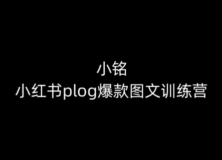 小铭-小红书plog爆款图文训练营,教你从0-1做小红书-AIGC资源中心