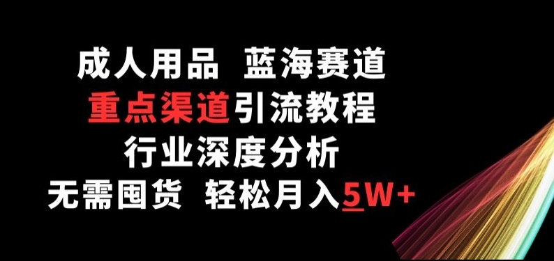成人用品,蓝海赛道,重点渠道引流教程,行业深度分析,无需囤货,轻松月入5W+-AIGC资源中心