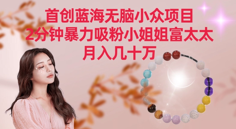 首创蓝海无脑小众项目,2分钟暴力吸粉小姐姐富太太,月入几十万-AIGC资源中心