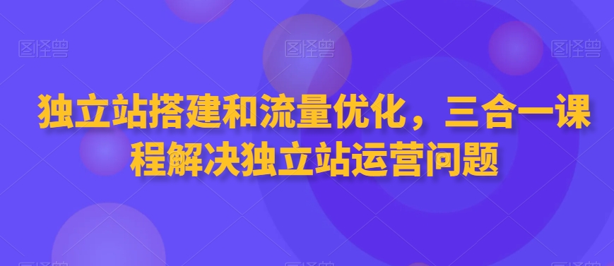 独立站搭建和流量优化,三合一课程解决独立站运营问题-AIGC资源中心