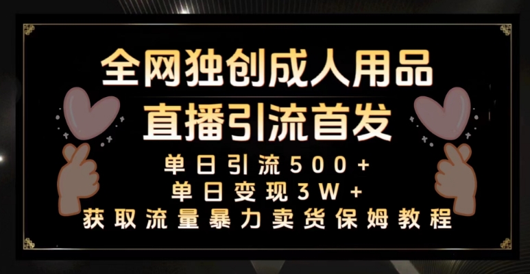 全网独创真人主播+无人直播单日引流500+,橙人用品暴力卖货单日变现3W+保姆似教学2.0【揭秘】-AIGC资源中心