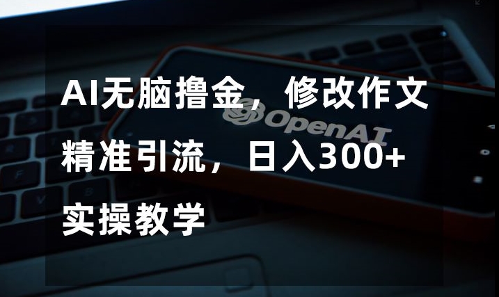 AI无脑撸金,修改作文精准引流,日入300+,实操教学【揭秘】(揭秘AI无脑撸金修改作文精准引流,日入300+)-AIGC资源中心