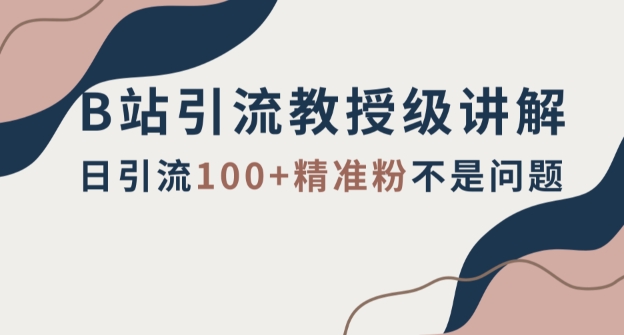 B站引流教授级讲解,细节满满,日引流100+精准粉不是问题【揭秘】(揭秘B站引流教授级讲解,助你实现日引流100+精准粉的目标)-AIGC资源中心