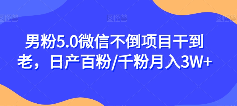 男粉5.0微信不倒项目干到老,日产百粉千粉月入3W+【揭秘】(揭秘男粉5.0微信不倒项目如何利用男性用户心理实现长期变现)-AIGC资源中心