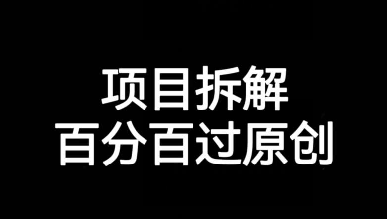 项目拆解赛道百分百过原创【揭秘】(揭秘项目拆解赛道百分百过原创的方法)-AIGC资源中心