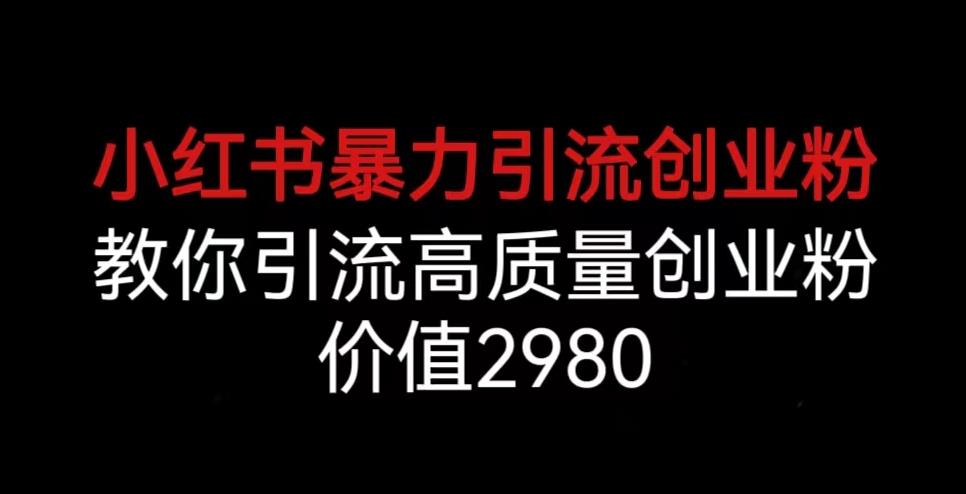 小红书暴力引流创业粉,教你引流高质量创业粉,价值2980【揭秘】(揭秘小红书暴力引流创业粉的全过程与策略)-AIGC资源中心