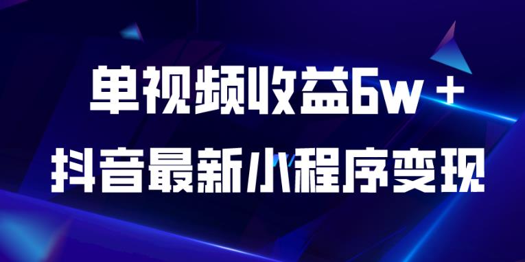 抖音最新小程序变现项目,单视频收益6w＋,小白可做【揭秘】(抖音最新小程序变现项目新手小白也能轻松赚取高收益)-AIGC资源中心