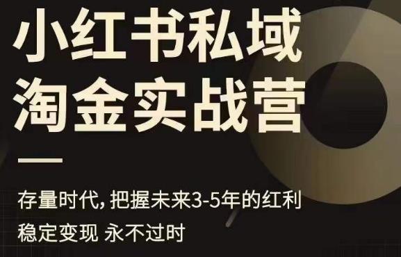 小红书私域淘金实战营,存量时代,把握未来3-5年的红利(小红书私域淘金实战营掌握未来3-5年流量红利的关键策略)-AIGC资源中心