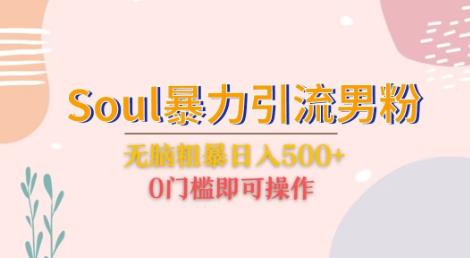 Soul暴力引流男粉玩法,无脑粗暴日入500＋,0门槛即可操作【揭秘】(揭秘Soul暴力引流男粉玩法无脑粗暴日入500＋,0门槛即可操作)-AIGC资源中心