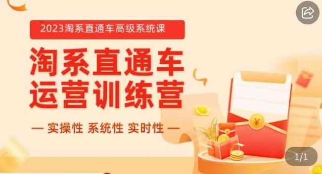 冠东·2023淘系直通车高级系统课,​实操性,系统性,实时性,直通车完整体系教学(全面掌握淘系直通车运营技巧,提升推广效果)-AIGC资源中心