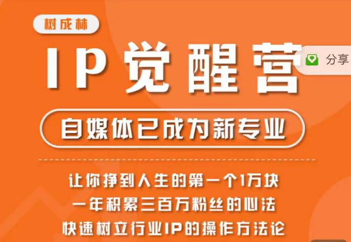 树成林·IP觉醒营,快速树立行业IP的操作方法论,让你赚到人生的第一个1万块(树成林·IP觉醒营掌握自媒体行业秘诀,实现财务自由之路)-AIGC资源中心