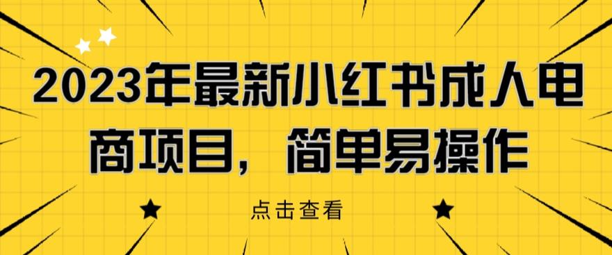 2023年最新小红书成人电商项目,简单易操作【详细教程】【揭秘】(“揭秘2023年最新小红书成人电商项目简单易操作的详细教程”)-AIGC资源中心