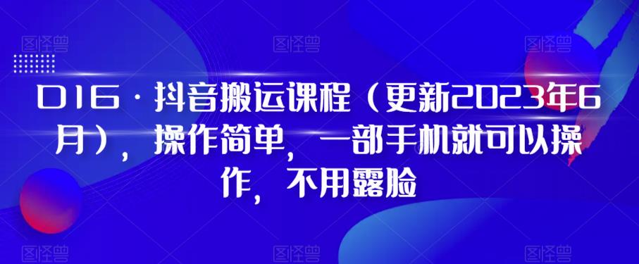 D1G·抖音搬运课程（更新2023年6月）,操作简单,一部手机就可以操作,不用露脸(操作简单,一部手机就可以操作,不用露脸)-AIGC资源中心