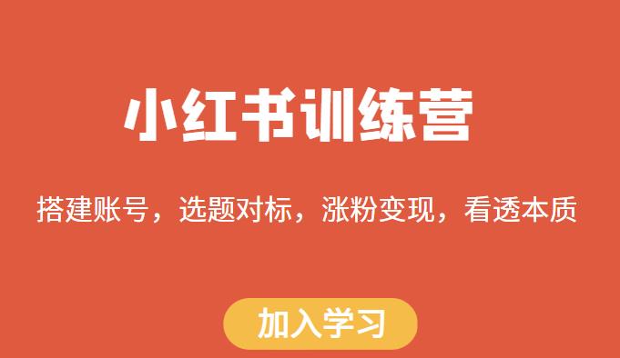 小红书训练营,搭建账号,选题对标,涨粉变现,看透本质(小红书训练营掌握涨粉变现的关键技巧)-AIGC资源中心