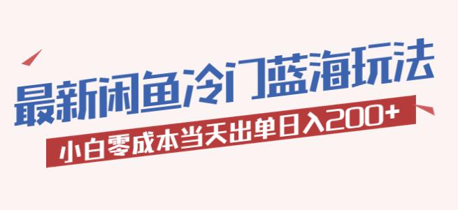 2023最新闲鱼冷门蓝海玩法,小白零成本当天出单日入200+【揭秘】(“揭秘2023最新闲鱼冷门蓝海玩法小白零成本当天出单日入200+”)-AIGC资源中心