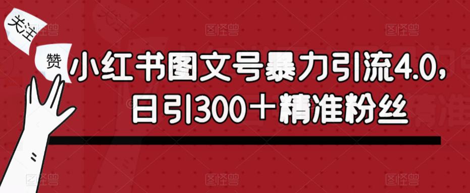 小红书图文号暴力引流4.0,日引300＋精准粉丝【揭秘】(小红书图文号暴力引流4.0简单操作,日引300+精准粉丝)-AIGC资源中心