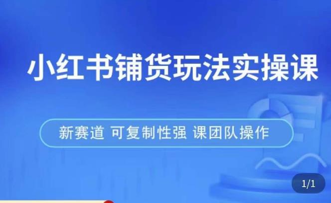 小红书铺货玩法实操课,流量大,竞争小,非常好做,新赛道,可复制性强,可团队操作(探索小红书新赛道铺货玩法实操课引领流量增长)-AIGC资源中心