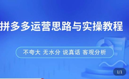 拼多多店铺运营思路与实操教程,快速学会拼多多开店和运营,少踩坑,多盈利(拼多多店铺运营教程快速上手,少走弯路,多赚钱)-AIGC资源中心