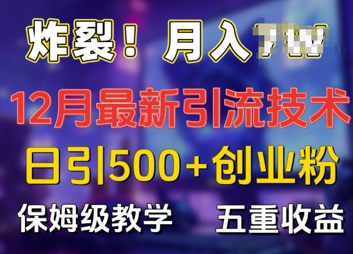 炸裂!揭秘12月最新日引流500+精准创业粉,多重收益保姆级教学-AIGC资源中心